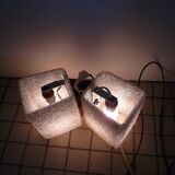 Scandinavian wall light with 2 arms in perspex and teak from the 1960s.