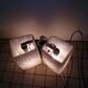 Scandinavian wall light with 2 arms in perspex and teak from the 1960s.