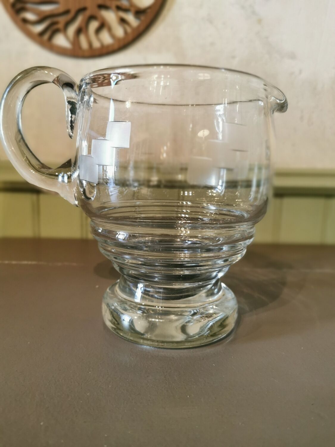 Art deco glass pitcher