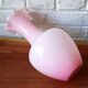 Light pink opaline vase, wavy swan neck.