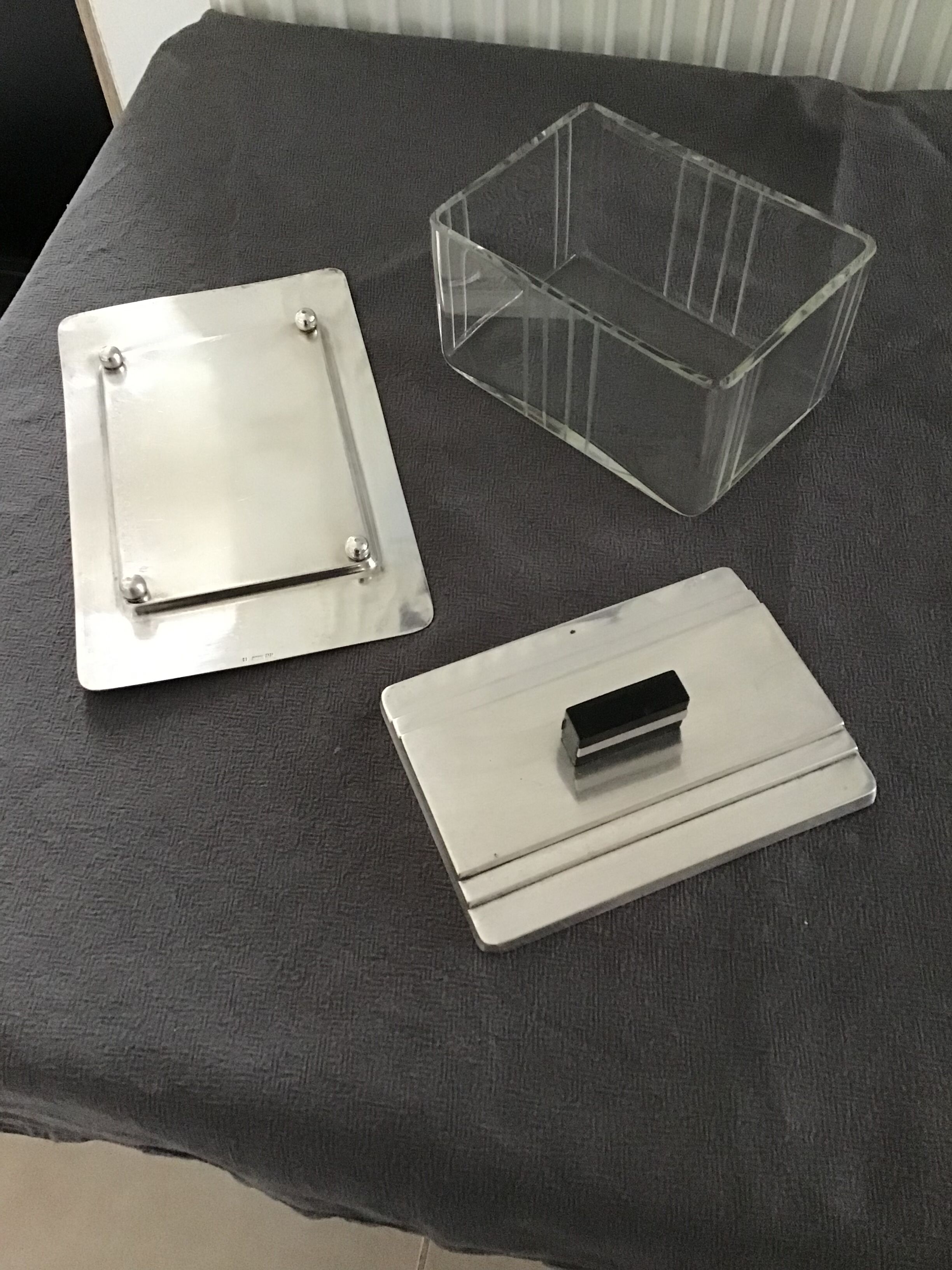 Silver art deco cookie or candy box