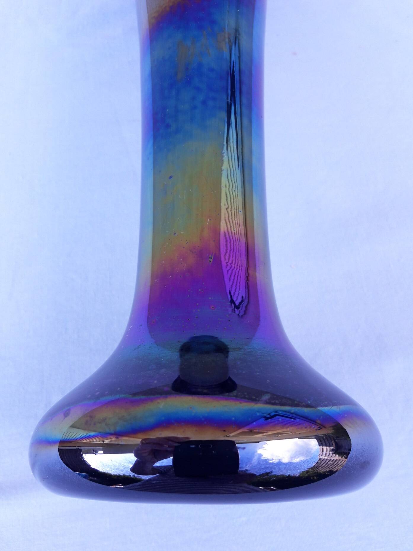 Iridescent glass vase
