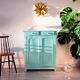 Parisian water green sideboard, patinated wood, 1950