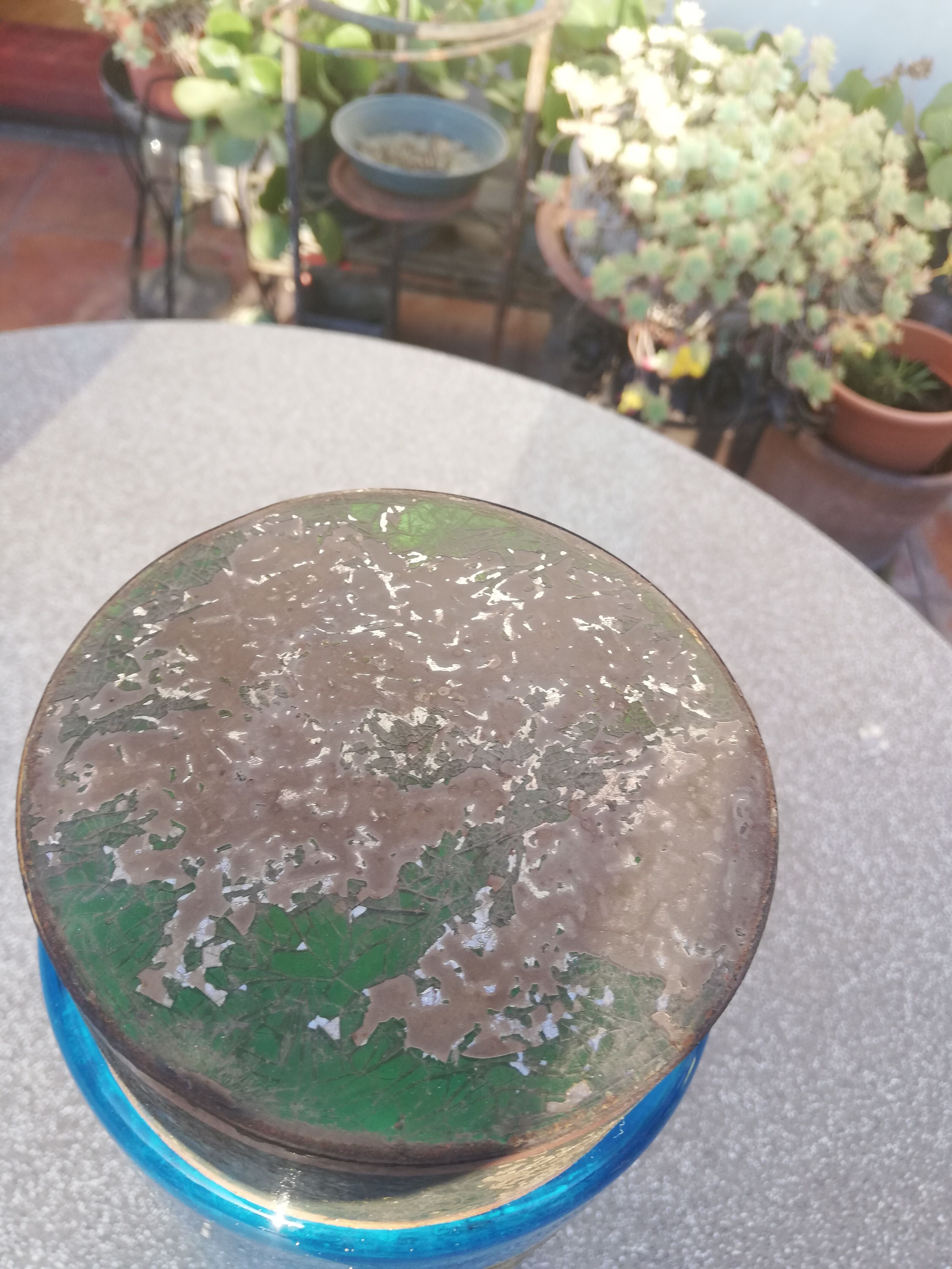 Blue glass pharmacy jar