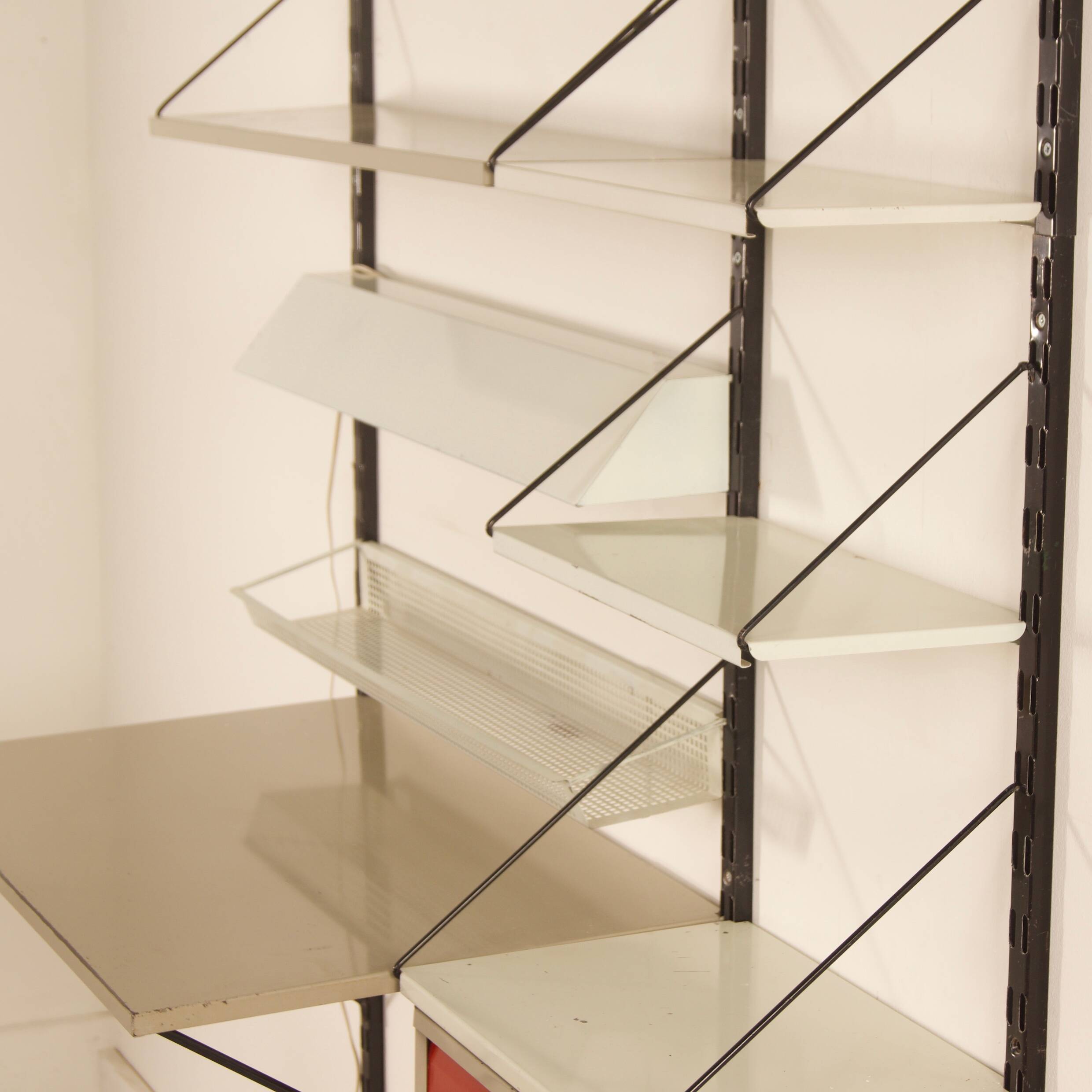 Pilastro Wall System by Tjerk Reijenga with Desk and Magazine Holder, 1960s