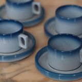 Tasses à café et soucoupes en grès