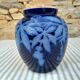 Alsace Betschdorf stoneware vase signed Krumeich Remmy with vine motif