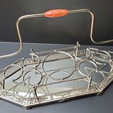 Glass door tray and art deco bottle