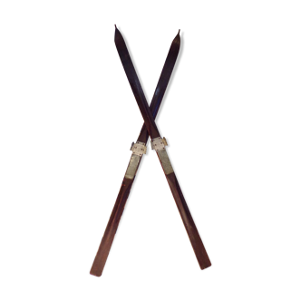 Vintage wooden skis 1.90m