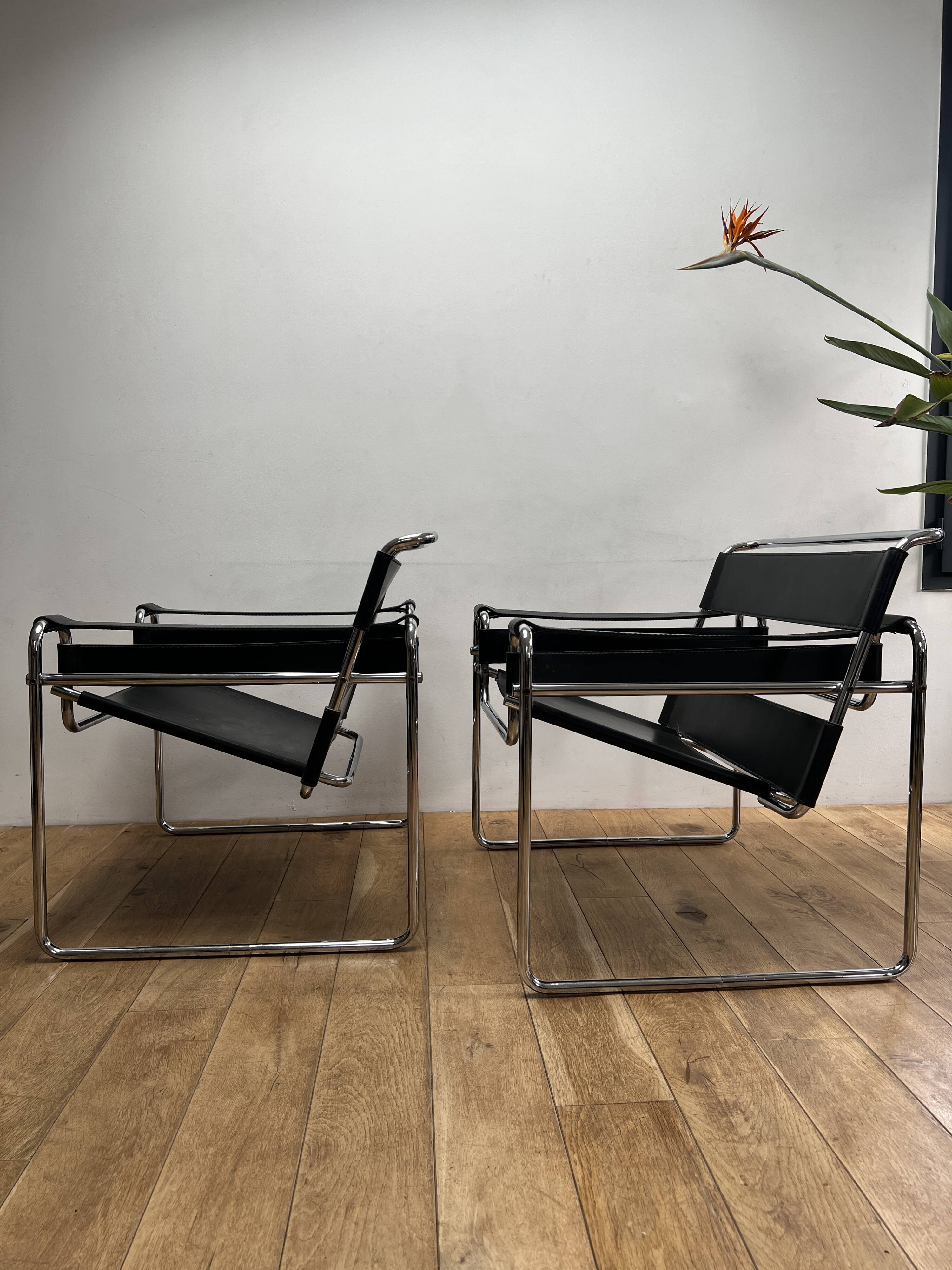 Paire de Fauteuils style Wassily MB50 Marcel Breuer