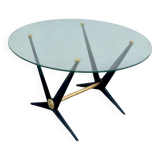 Angelo Ostuni coffee table 1950 glass and brass