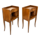 Pair of Louis XV bedside tables with a concave front – 5 drawers, end table.