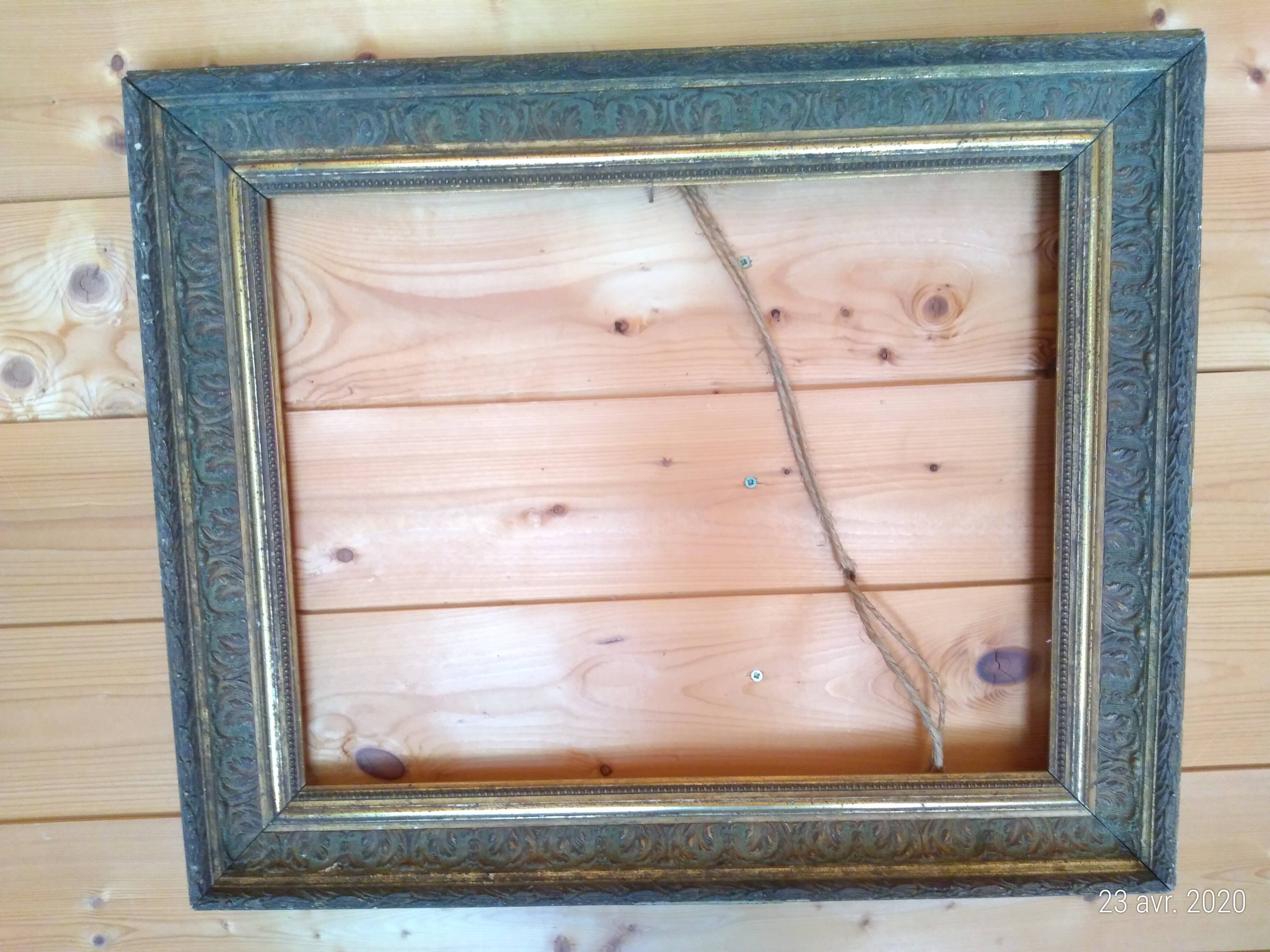 Old gold wood frame