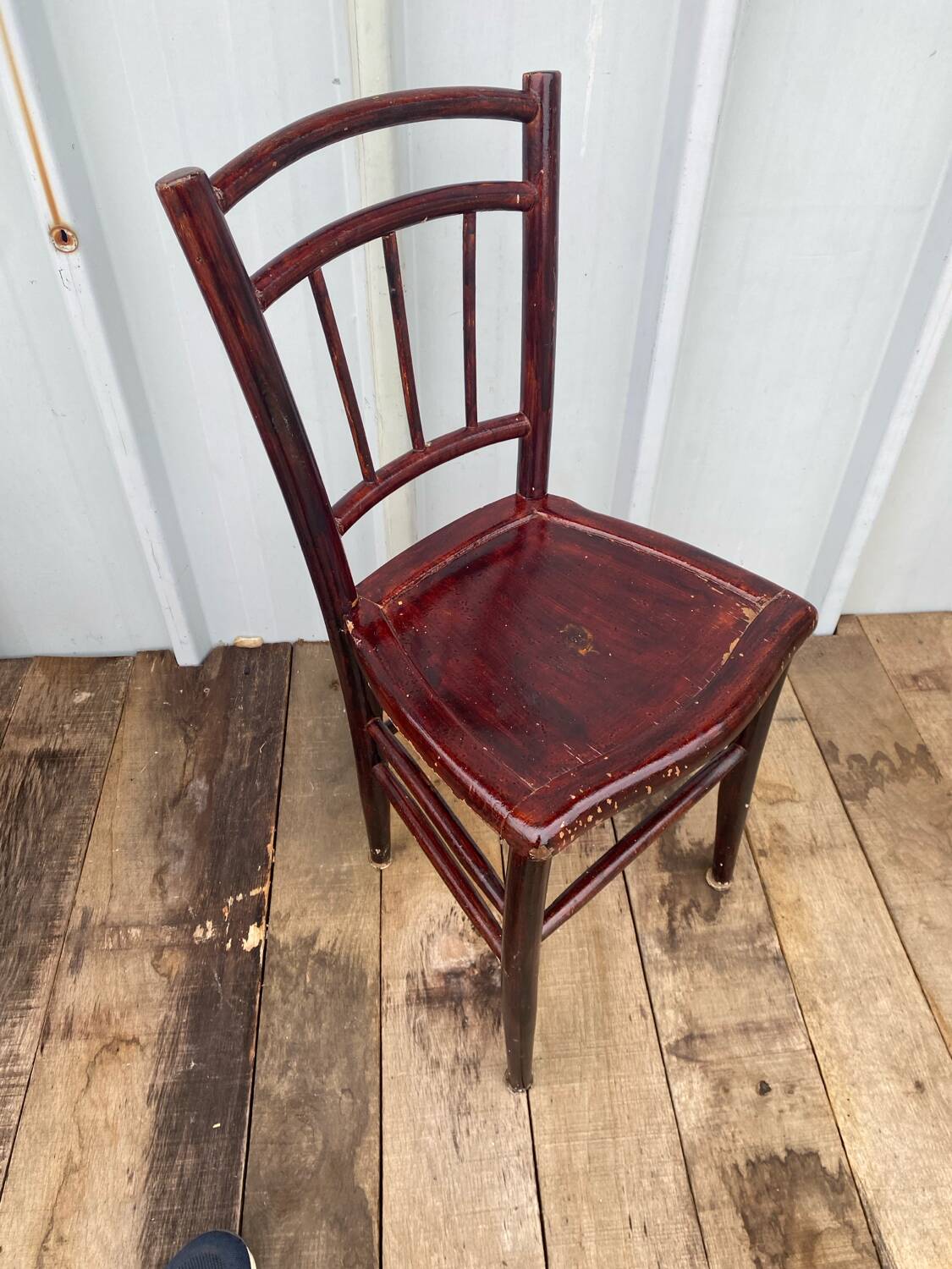 Antique Thonet style bistro chair turned wood vintage brown
