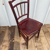 Chaise bistrot ancienne style Thonet bois tourné marron vintage
