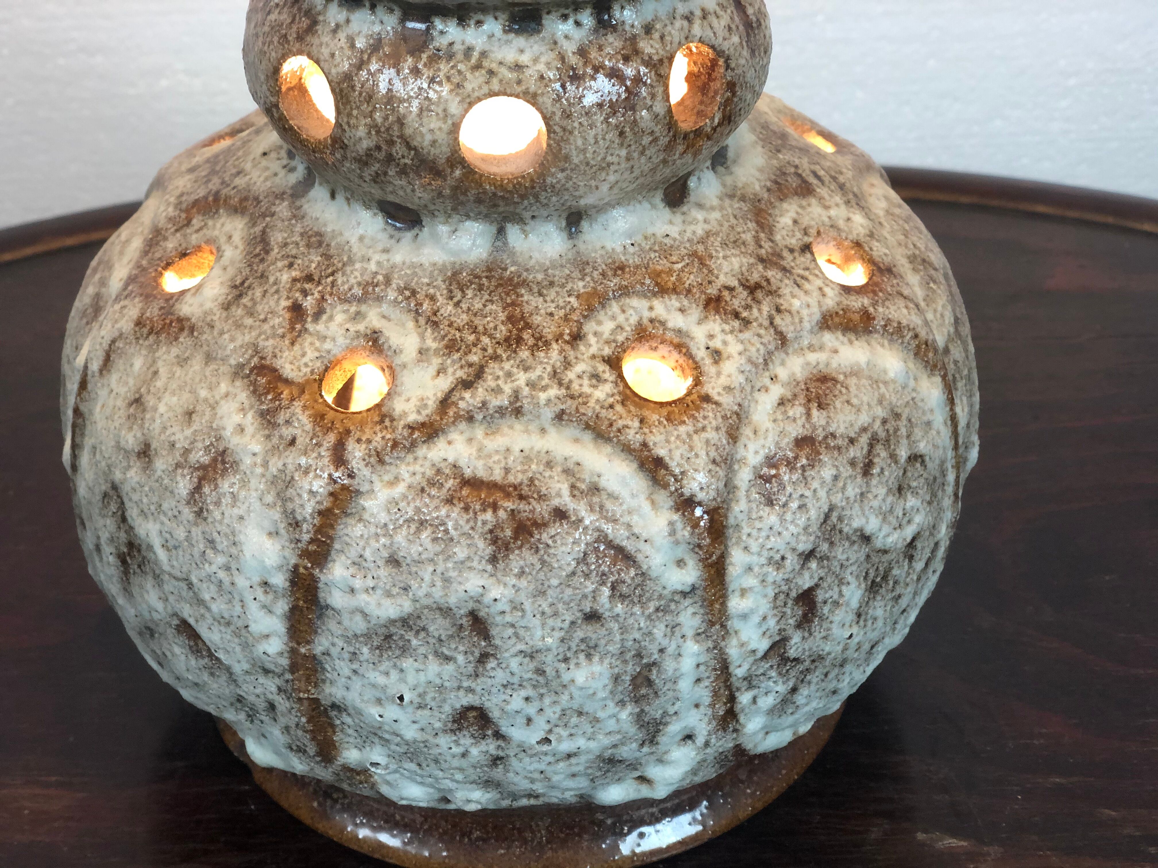 Vintage sandstone lamp Ht 60 cm 1970s