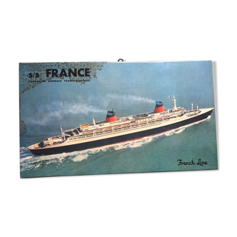 Former plate plate "paquebot SS France general company transatlantic" 1950s