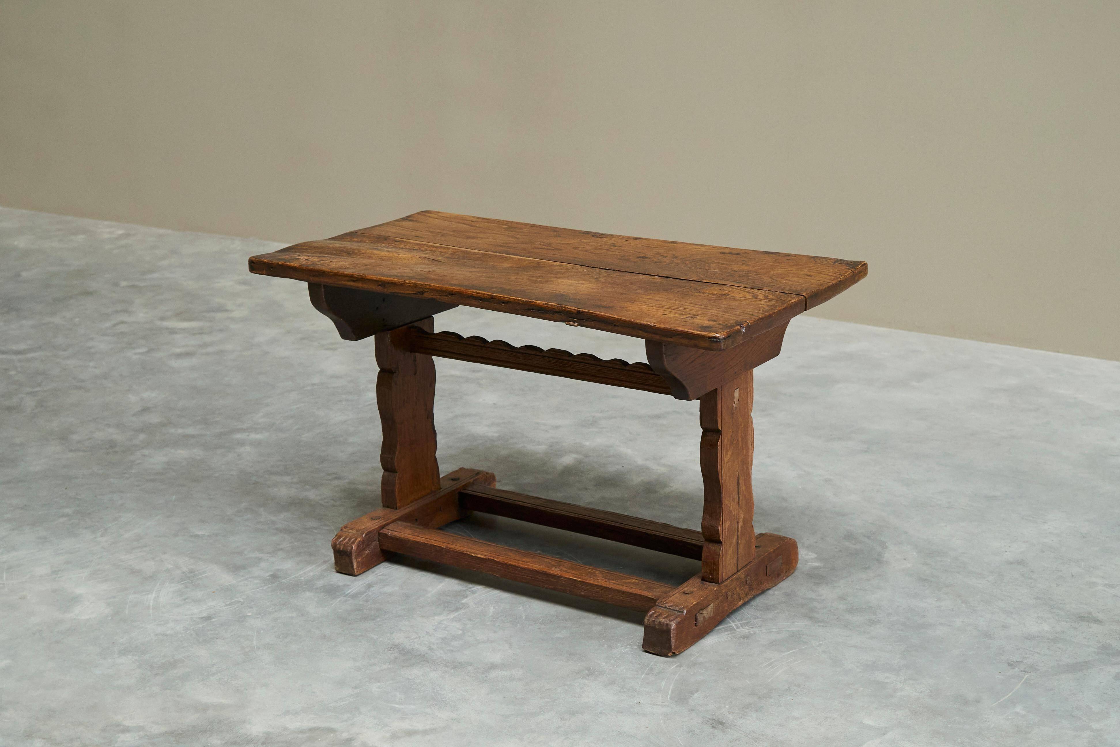 Wabi Sabi style side table in solid oak