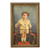 Peinture italienne portrait d'enfant signée et datée