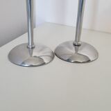 Paire de chandeliers bougeoirs vintage en métal