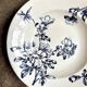 Shallow dish Lunéville in blue ironstone, service "Azalea"
