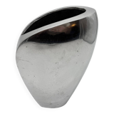 Sculptural vase in polished aluminium – 1980s