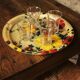 Round plastic top vintage flowers