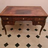 Louis XV period walnut and veneer flat desk