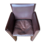 Chair 401 station wagon Mario Bellini by Cassina brown leather