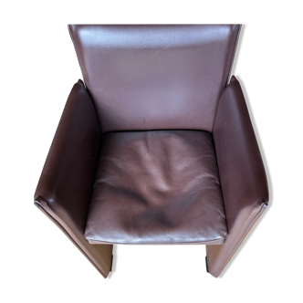 Chair 401 station wagon Mario Bellini by Cassina brown leather