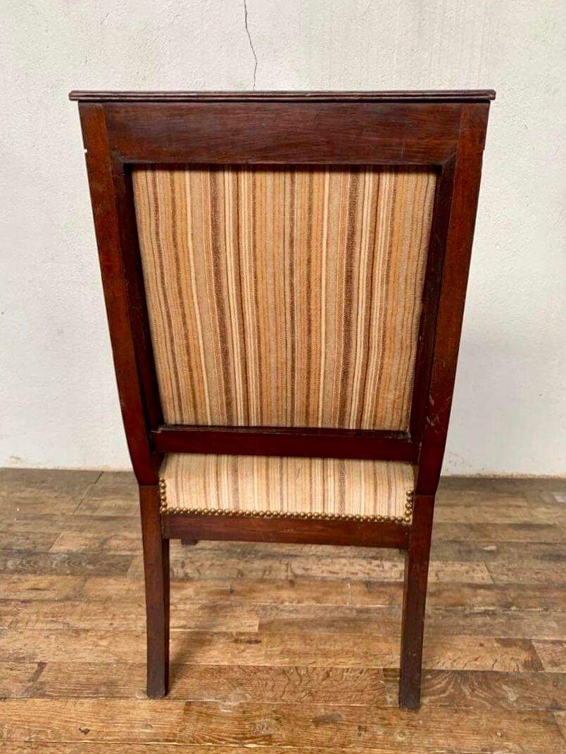 Empire office armchair in mahogany decor palmettes xviiith