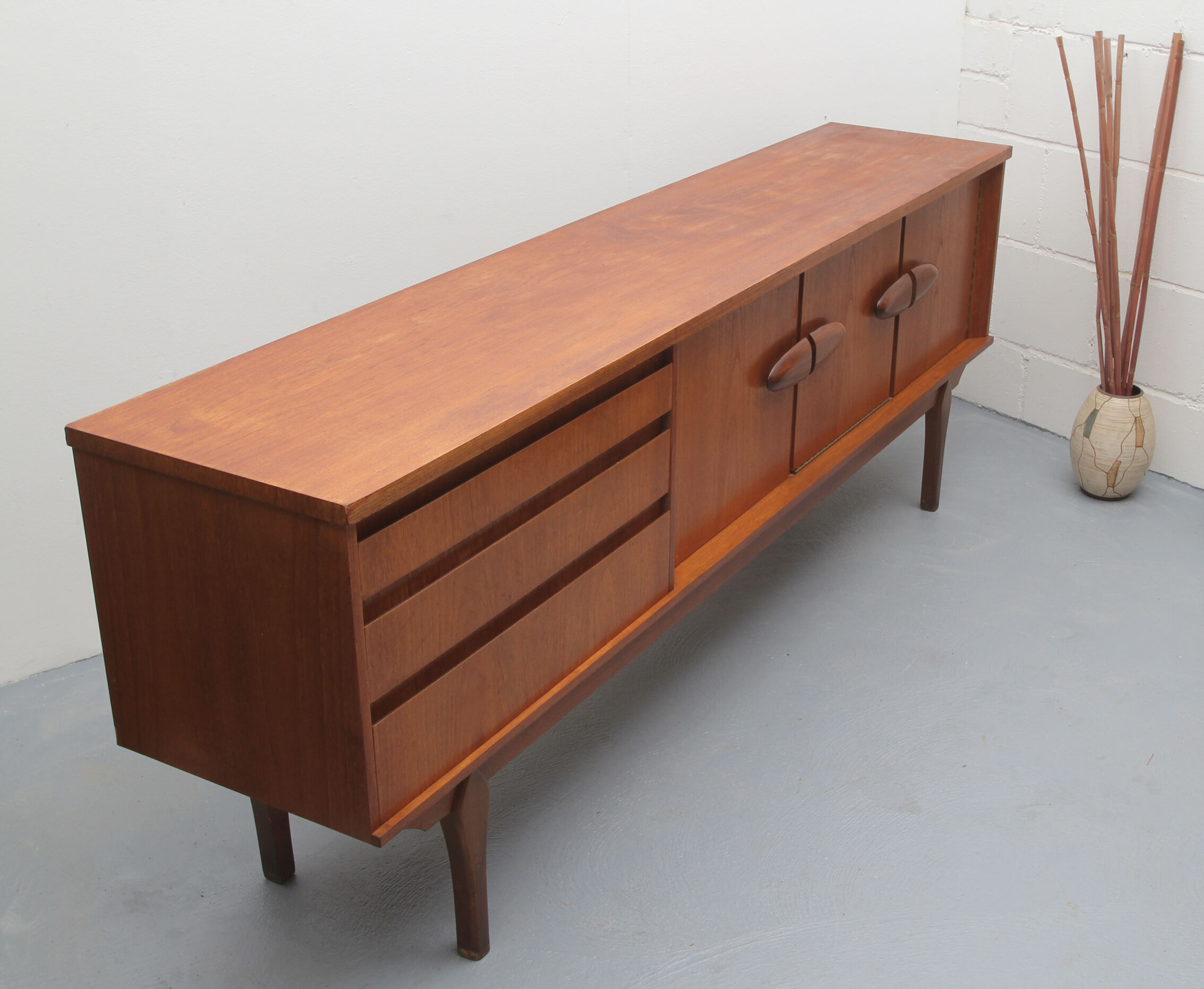 1960s british teak sideboard with bar cabinet