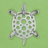 Vintage silver metal turtle trivet