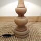 Vintage table lamp year 1980 in turned wood.