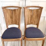 Set of 2 Baumann chairs in wood and gray fabric