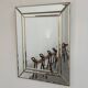 Vintage brass beveled wall mirror, large Hollywood Regency mirror, Mid-Century Modern