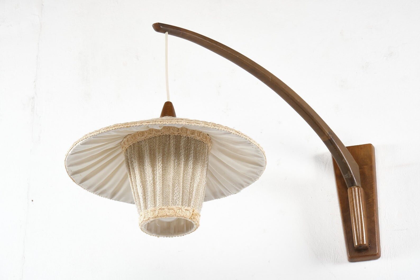 Vintage swivel applicator with Germany 1960s textile lampshade