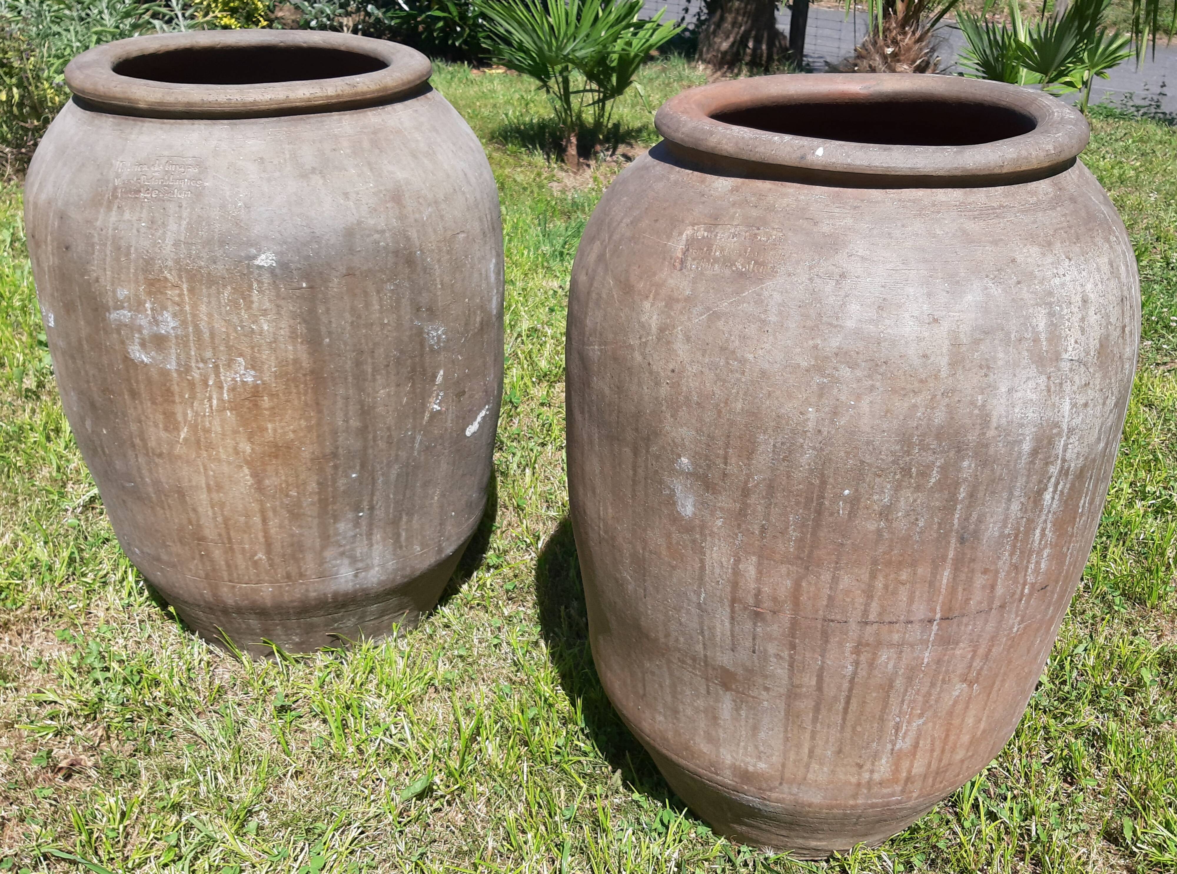 Pair of olive oil jars (or "tinajas"), Spain, 19th century