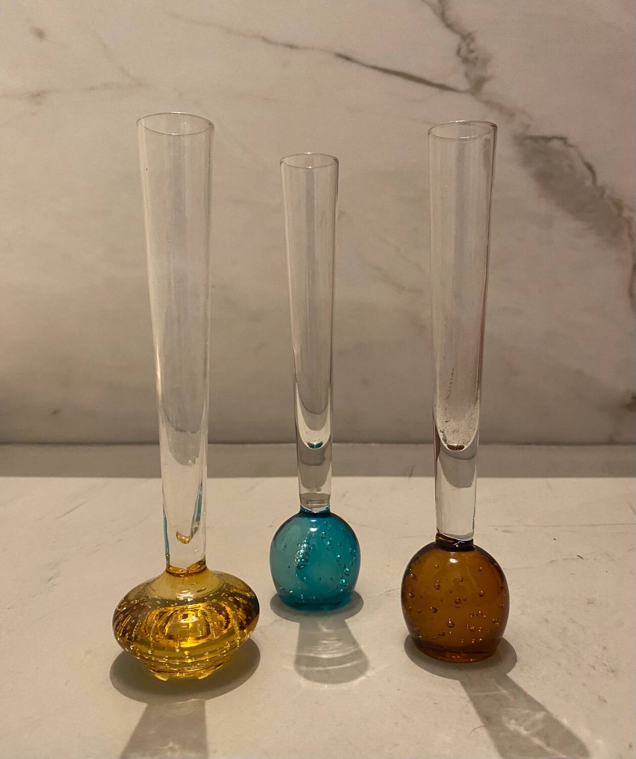 Set of 3 small antique vases