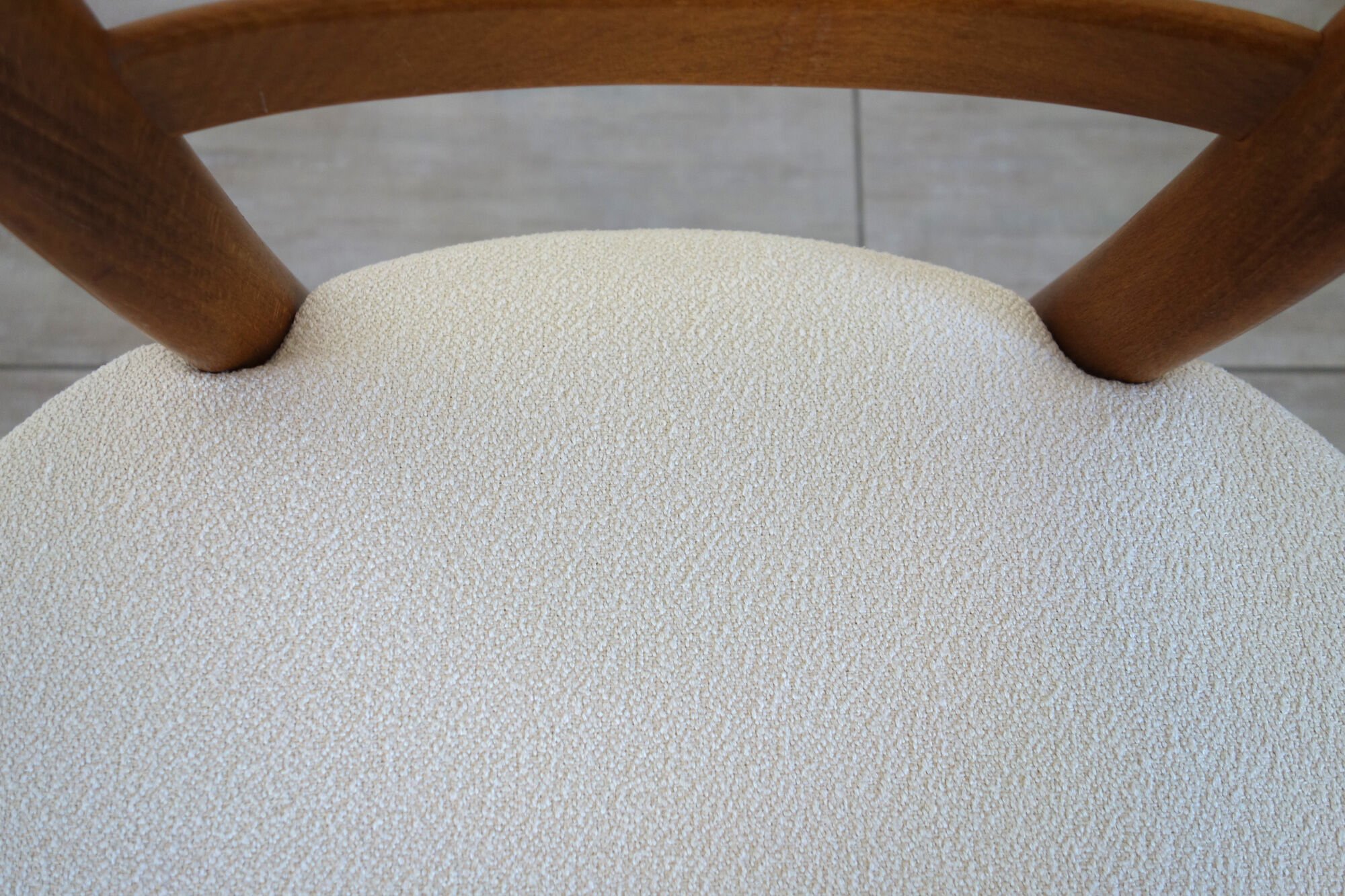 Vintage wooden armchair and thin buckle