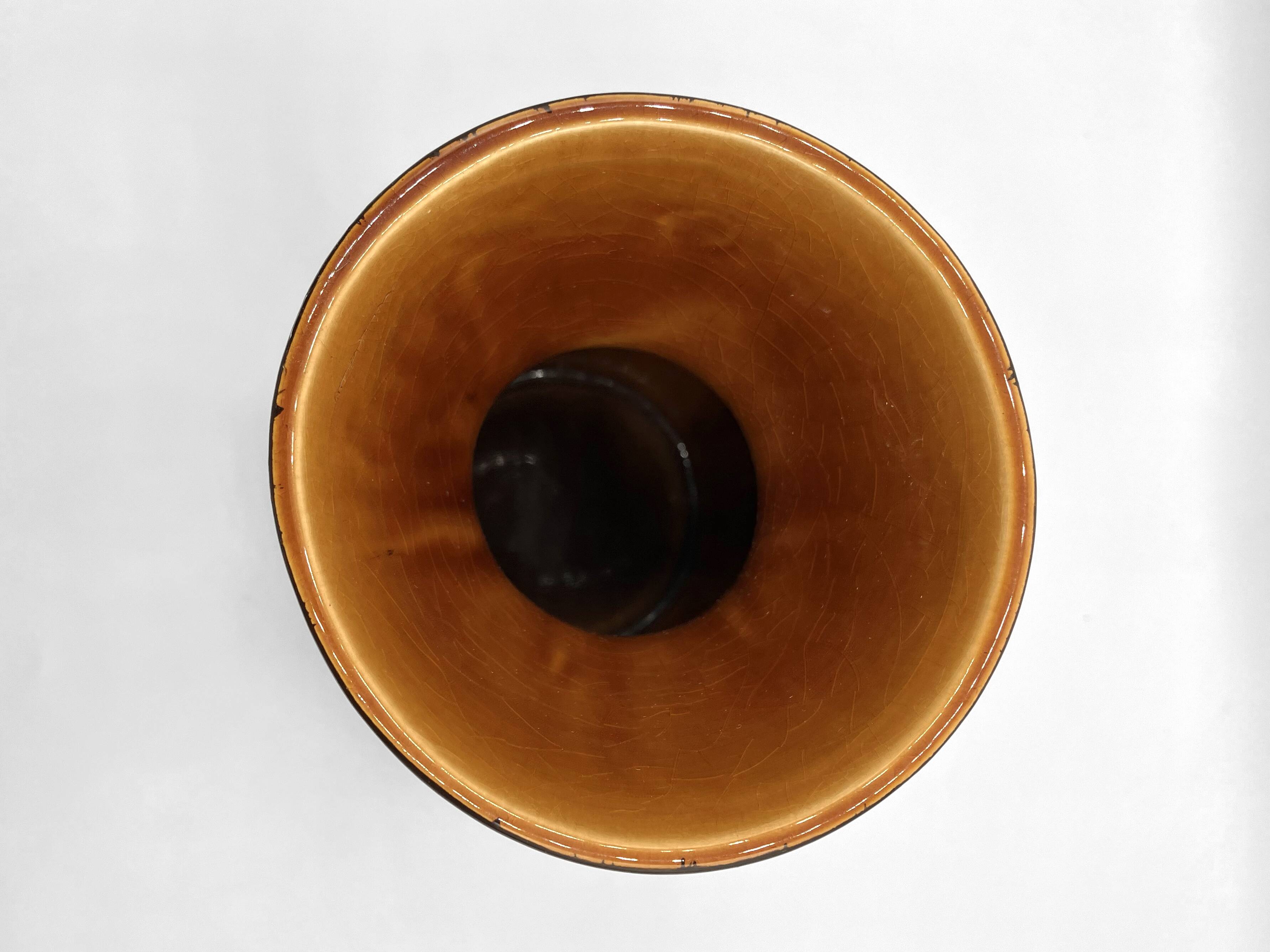 Earthenware vase • Domino collection from Sarreguemines • Vintage 60-70s