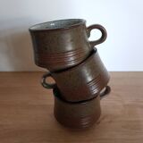 3 purbeck pottery studland tea cups