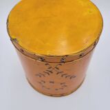 Wooden wastebasket with floral decoration
