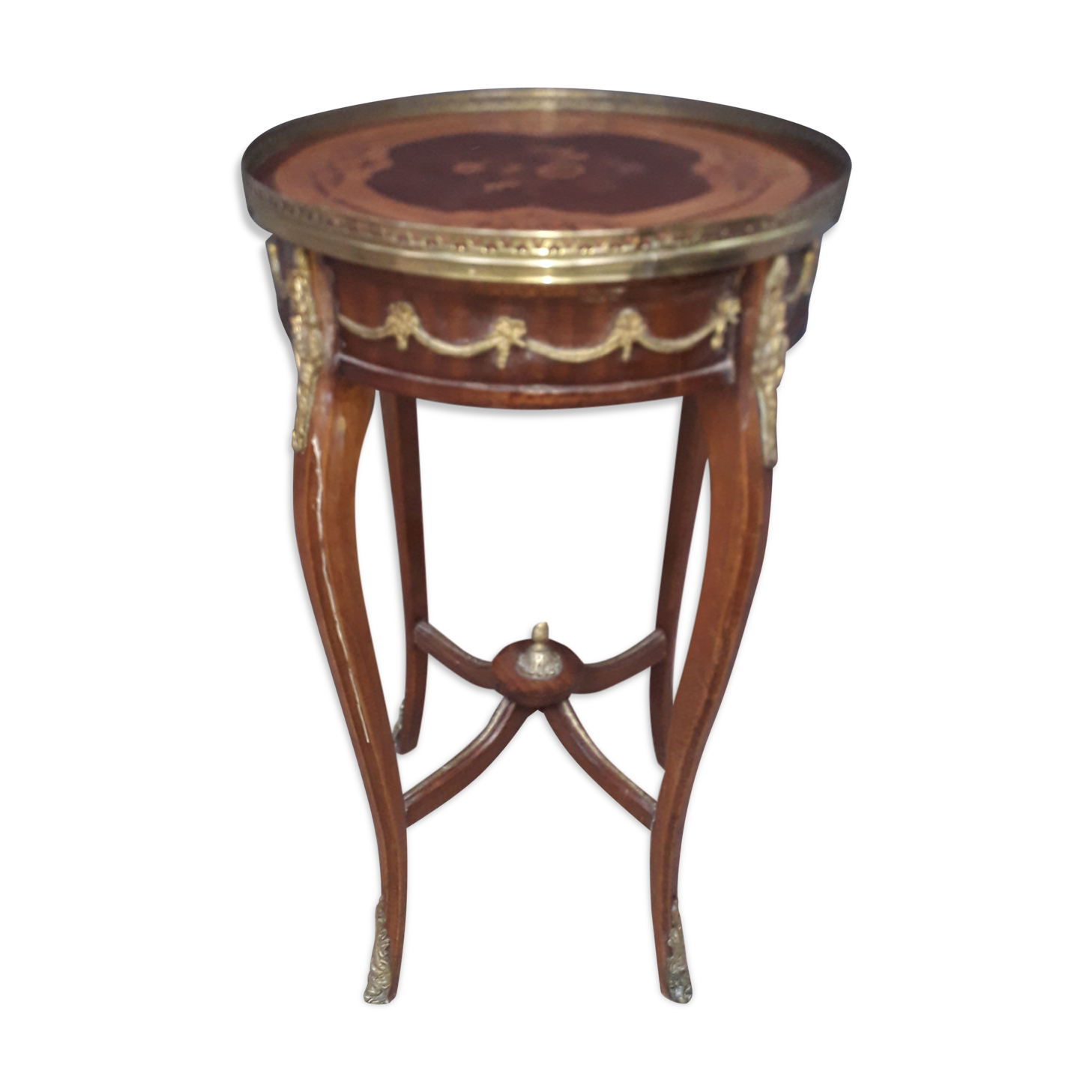 Gueridon marquetterie style Louis XVI