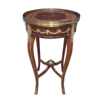 Gueridon marquetterie style Louis XVI