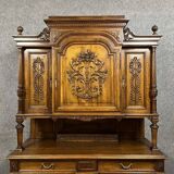 Louis XVI style projection sideboard in carved solid walnut