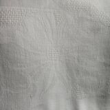 Old white damask cotton tablecloth