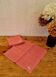 Set of 4 embroidered pink napkins.