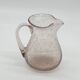 Biot style bubbled glass pitcher, pink tones, vintage
