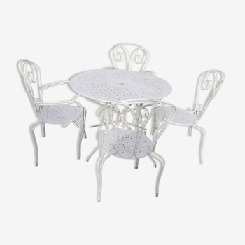 Garden furniture iron 2 armchairs 2 chairs 1 table